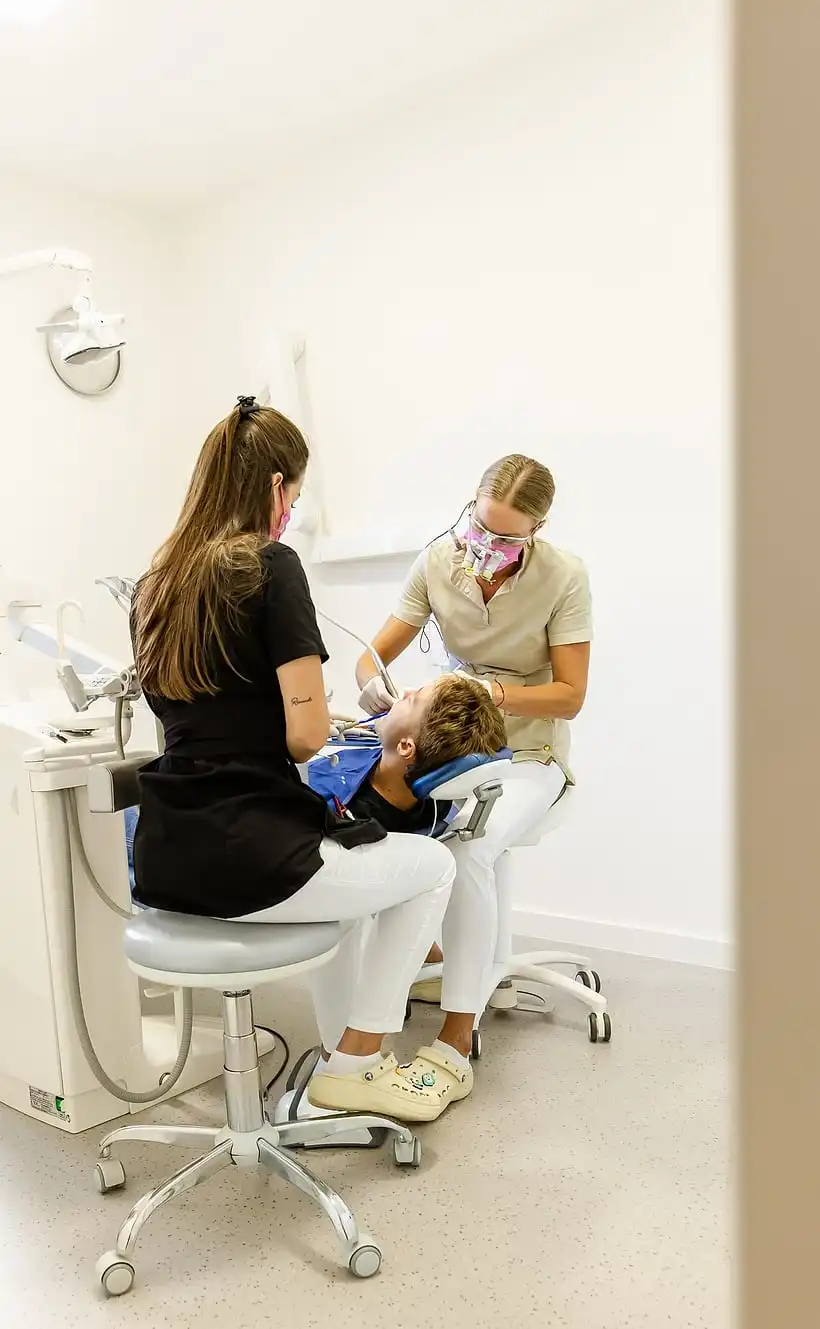 Dental examination at the clinic